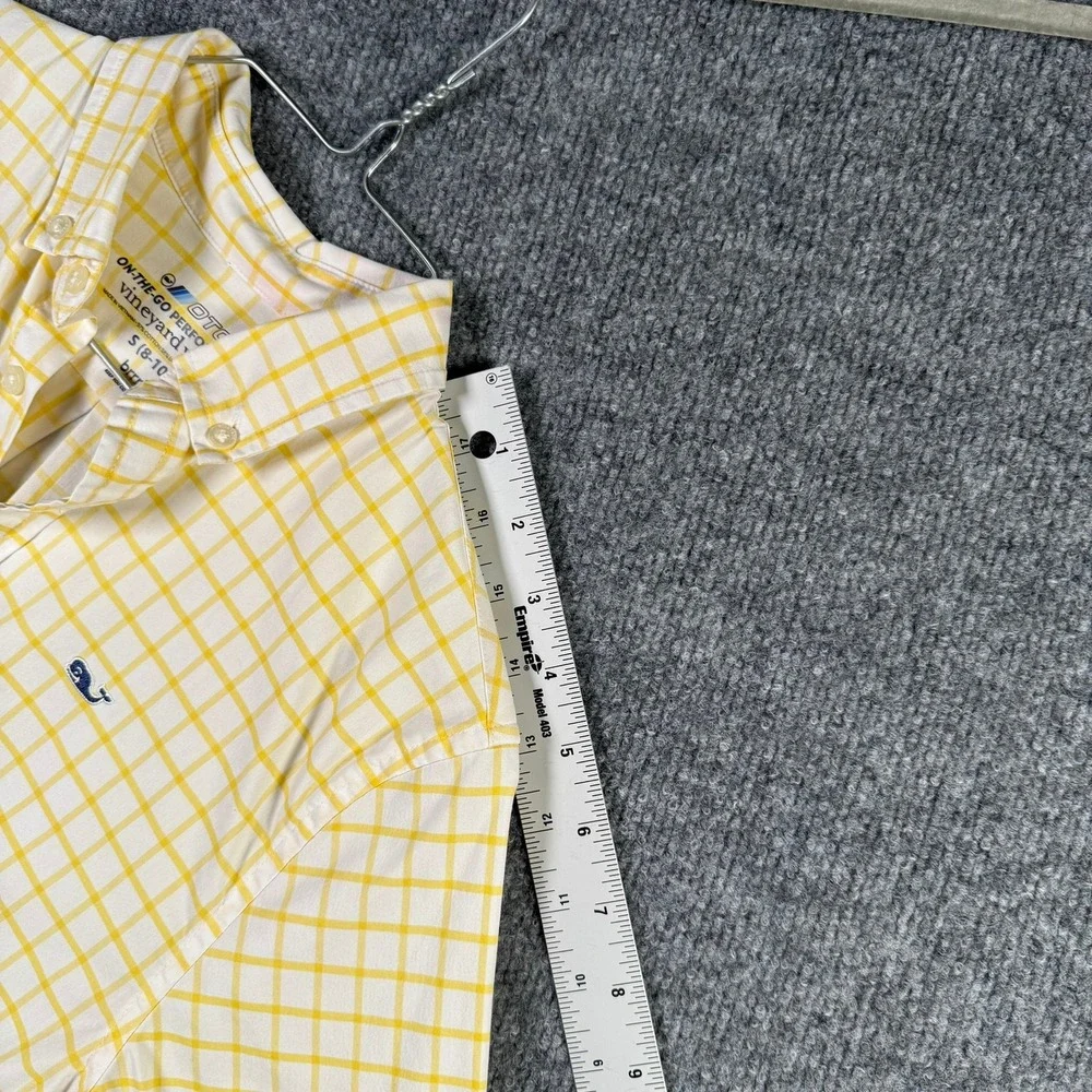 Vineyard Vines Button Down Boys S 8-10 Yellow White OTG Performance Shirt